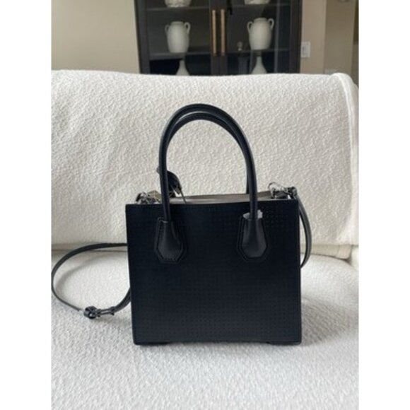 NWT Michael Kors Mercer Medium Messenger Crossbody Bag in Black Leather $298 - Picture 3 of 7